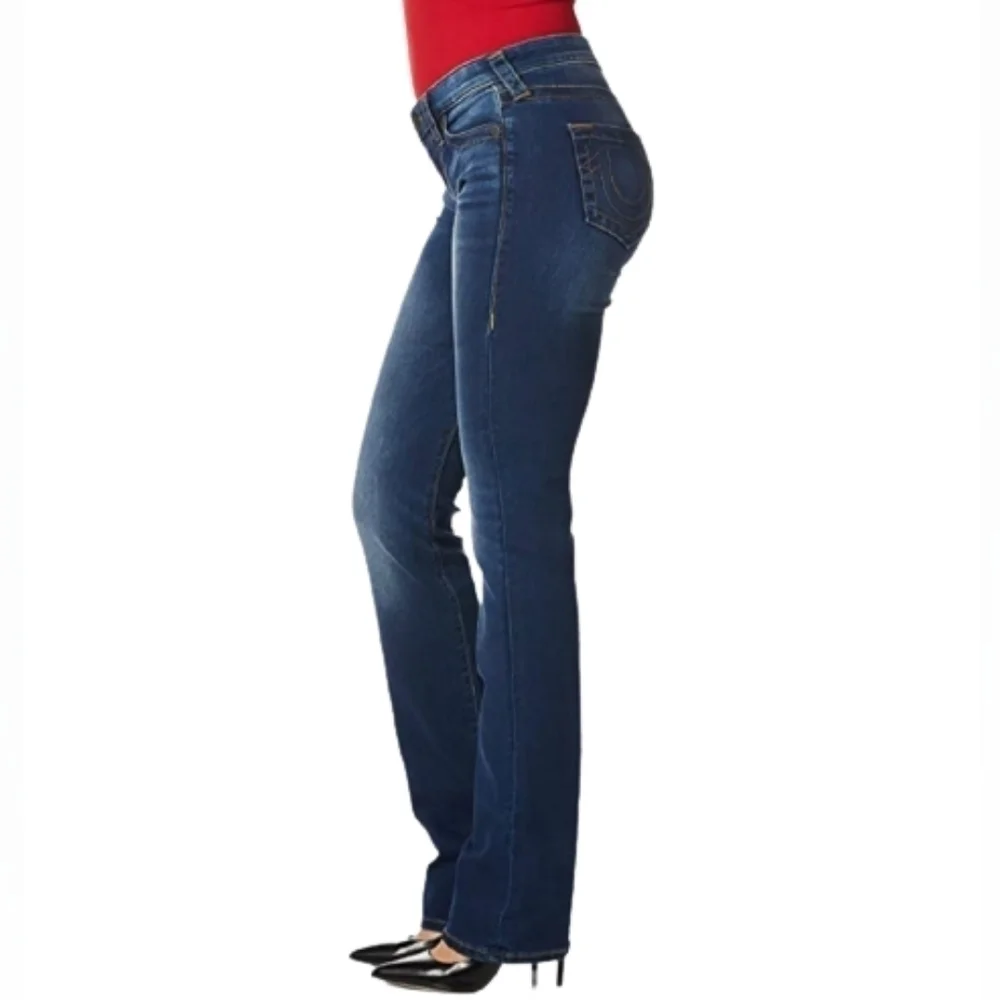 True Religion Avery Straight leg Jeans in Blue Women's Size 24 - Picture 3 of 13
